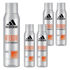 adidas 愛迪達 男用制汗爽身噴霧 強效乾爽 5瓶 150ml，72小時制汗，清新檸檬薄荷香