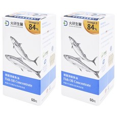 大研生醫 德國頂級魚油軟膠囊, 84% Omega-3脂肪酸, 60粒, 60顆, 800mg, 2盒