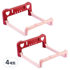한봄누리 무타공 간편부착 투톤 세수 대야받침대, 핑크, 4세트