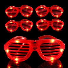 LivingDA LED百葉窗造型眼鏡, 紅色的, 5個
