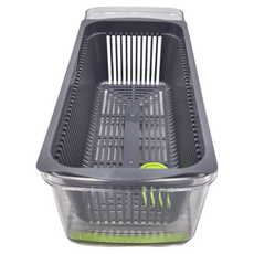 PUSH 普旭 廚房用品多功能切壓丁切條濾蛋清馬鈴薯絲手壓切菜器 防滑膠墊手柄 切條、切丁、切絲、切片、磨蓉 瀝水功能 升級護手器, 1個