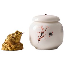 Morningscent 玄關鹽罐 + 三足蟾蜍雕像組, 梅花(罐)