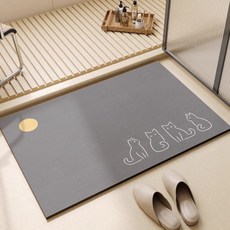 규조토 데일리 욕실용 발매트 40 x 60 cm, 고양이, 1개