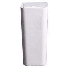 方型按壓式帶蓋垃圾桶 9L 白色 - 簡約設計 隔絕異味, 22.2 x 15.7 x 33.3cm, 1個