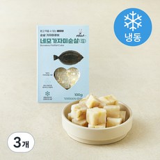 배마마 순살 가자미 큐브 네모 가자미 순살 (냉동), 100g, 3개