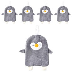 企鵝擦手巾 D002 24 x 27.5 x 1.5cm, 灰企鵝, 5個