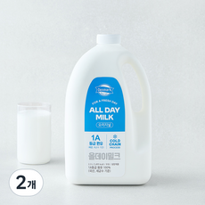 덴마크 국내산 All Day Milk 신선한 오리지널 1A등급 우유, 2개, 2.3L