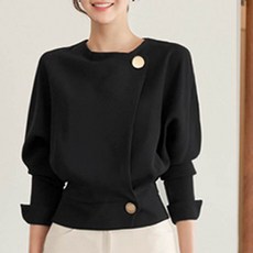 페이퍼먼츠 여성용 라운드 볼륨 투 버튼 봄 가을 살랑 숏 재킷 01491