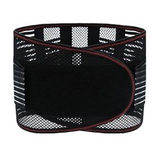 TRUSTO 網狀透氣雙重彈力帶加壓護腰, XXL, 1個, Black