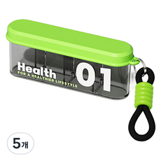 알럽홈 여행용 약품 보관함 그린 11.5 x 2.5 x 4.3 cm, 5개