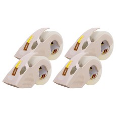 deLi 得力 小型切割器 30040 + 封箱膠帶補充包 48mm x 40m 組, 4套, 米色(切割器)