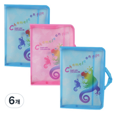 ECO Chungwoon 變色龍束帶拉鍊文件夾, 隨機出貨, 6個