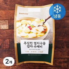 프레시지 푸짐한 멸치국물 감자 수제비 밀키트 1~2인분 (냉동), 380g, 2개