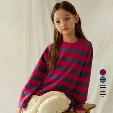 unifriend 兒童條紋20支純棉長袖T恤