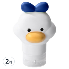 Gold Pang 旅行用矽膠蝴蝶結鴨子多功能分裝瓶, 藍色, 2個