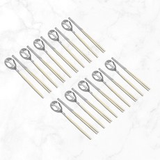 Willive 韓國製 304不鏽鋼 Manoa 陶瓷湯匙筷子組, 湯匙 10p + 筷子 10p, 象牙白, 1個