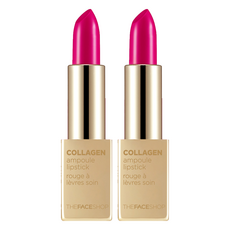 THE FACE SHOP 菲詩小舖 膠原蛋白安瓶口紅, 飽和粉, 3.5g, 2個