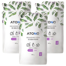 ATONO2 1級奶瓶&廚房洗潔精 補充包 迷迭香香氣, 480g, 3個