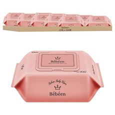 Bebeen 掀蓋式兒童適用濕紙巾, 100張, 10包