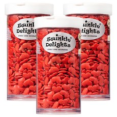 퀄리티스프링클 레드 빅 하트 스프링클, 3개, 70g