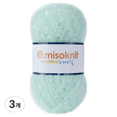 미소털실 펄 수세미실 80g, 43연민트, 3개