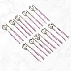 Willive 韓國製 304不鏽鋼 Manoa 陶瓷餐具組, 湯匙 10支 + 筷子 10雙, 紫羅蘭色, 1個