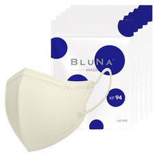 블루나 숨편한 2D 소형 황사방역 컬러마스크 새부리형 KF94, 5매입, 5개, 아이보리