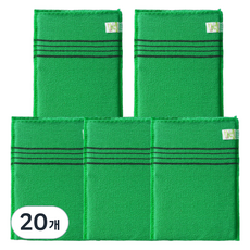 꾸지 고급 때밀이 이태리 타월, 그린, 20개, 1개입