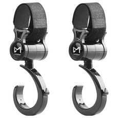 Le Meilleur 多用途魔鬼氈嬰兒車掛勾, 黑色, 2個