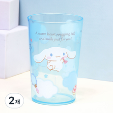 릴팡 시나모롤 컬러 투명 점보컵, 혼합색상, 2개, 500ml