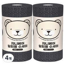쟈니베어 프리미엄 일회용 수세미, 그레이, 80개입, 4개