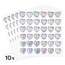 Modernat 3D寶石愛心貼紙, 10個, 極光