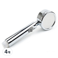 雙重節水開關蓮蓬頭, 銀色, 4個