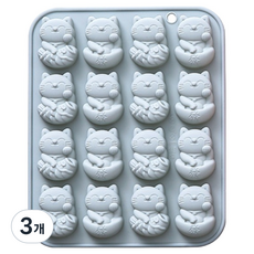E Home Baking 矽膠模具 16格 抓魚的貓, 隨機出貨, 3個