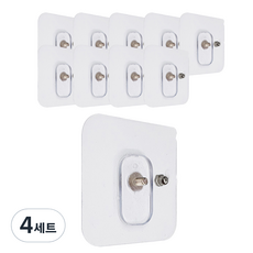 무타공 나사 후크 6mm 10p, 투명, 4세트