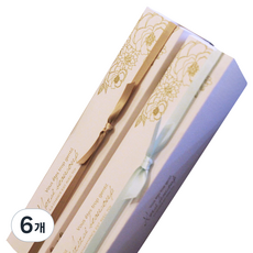 아이씨엘디자인 포장박스 6구, 피어니 화이트(박스), 랜덤발송(리본), 6개