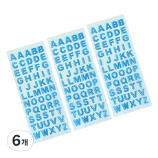 Titan 迷你造型貼紙, 6個, 英文水藍色