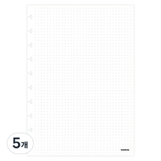 motemote B5 10孔活頁夾 DIY 點陣筆記本內頁, 5個, 30張