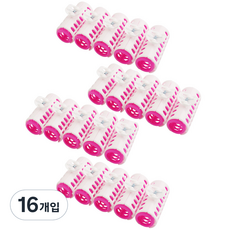 CHILSUNG 時尚髮夾式髮捲 中型 5入, 髮捲(粉紅色), 髮夾(白色), 16個