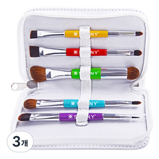 샤니 더블 트러블 브러쉬 5p + 파우치 세트, 혼합 색상, 3개