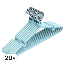 마샤투 논슬립 어깨뿔 방지 옷걸이, 20개, 블루