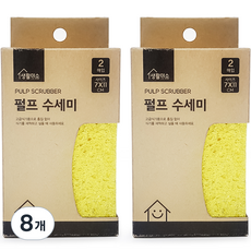 생활미소 펄프 수세미, 2개, 8개