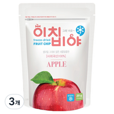 이치비야 동결 건조 과일칩 사과, 20g, 3개