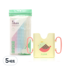 플렉사 우유케이스 + 빨대 60p, 엘로우 버드, 5세트