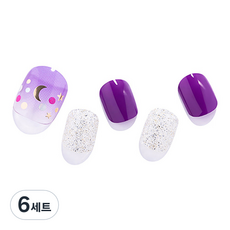 젤팡 별빛 바이올렛 패디 팁 유광, 혼합색상, 6세트