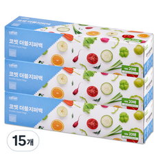 코멧 더블 지퍼백, 대(L), 20개입, 15개