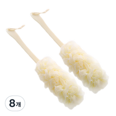 柔軟長柄沐浴刷, 1入, 淺褐色, 8個