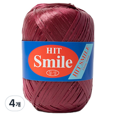 Yarna Hit Smile 聚酯纖維線 80g, 4個, 15 酒紅色