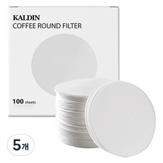 칼딘 모카포트 포터필터 여과지 더치커피기구 올 라운드 필터 화이트 53mm, 100개입, 5개 100개입, 5개