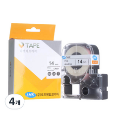 로드메일코리아 LMK 라벨프린터용 라벨테이프 카트리지 CR501 Pink Dewdrop 검정글씨, 4개